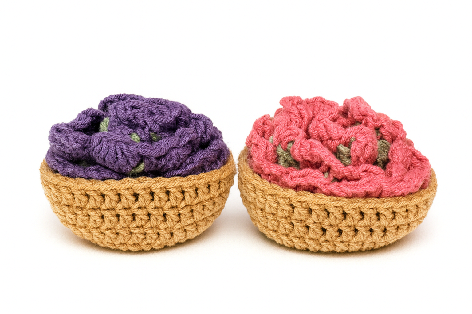 Flower Bouquet Coasters - Light Brown Basket